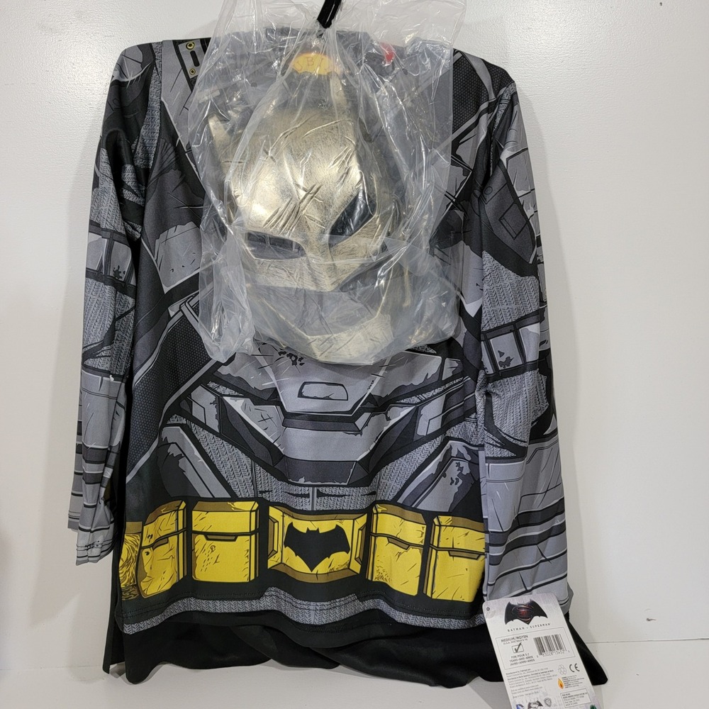 Rubies Armored Batman v Superman Kids Costume Top Cape Mask Set 620563 Med 8-10